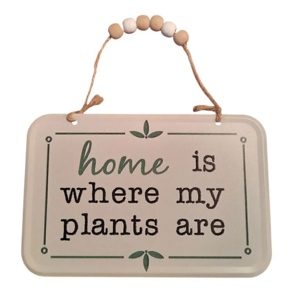 Home Decor Sign - White and Green